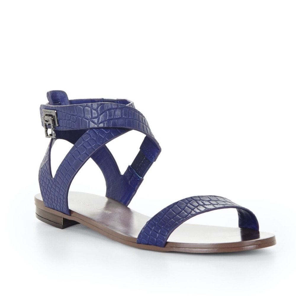 BCBG Leather Crisscross Sandals